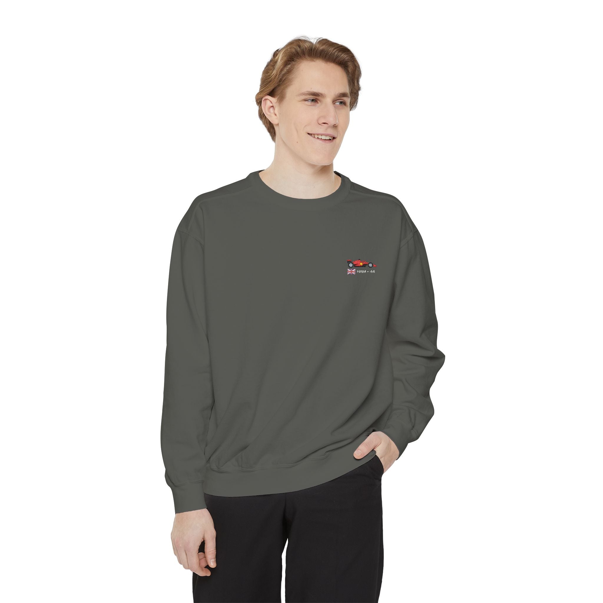 Customisable Embroidered Car Sweatshirt - Choose Your Car, Flag, Name & Number