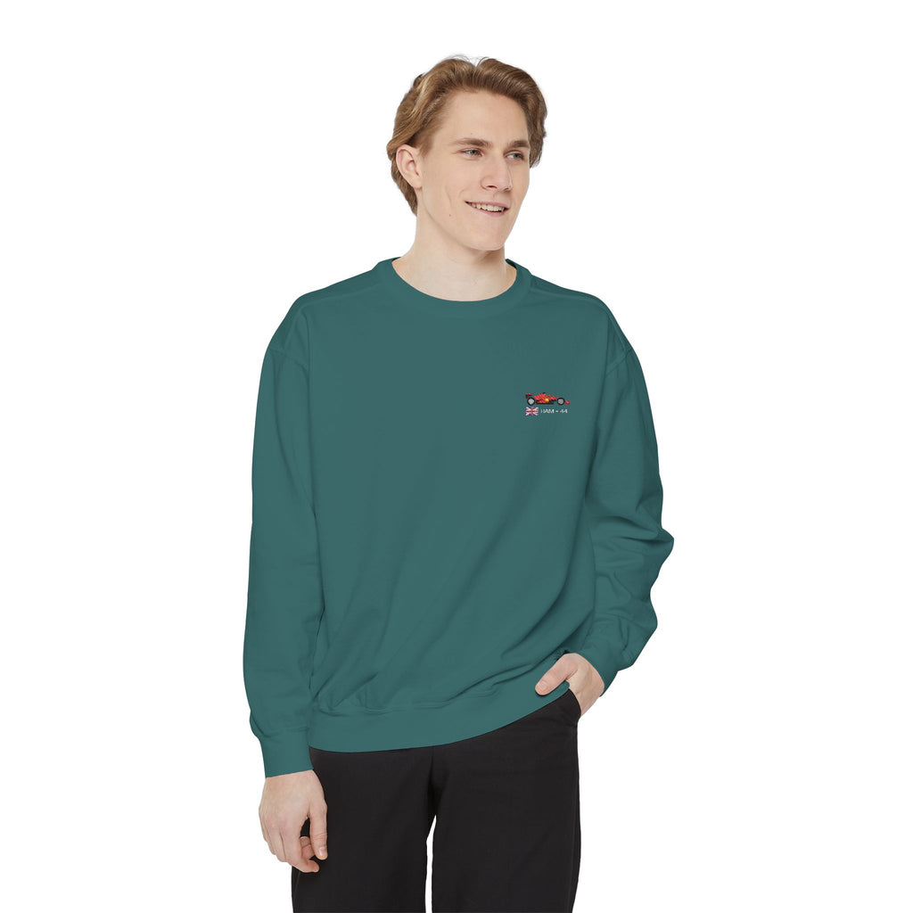 Customisable Embroidered Car Sweatshirt - Choose Your Car, Flag, Name & Number