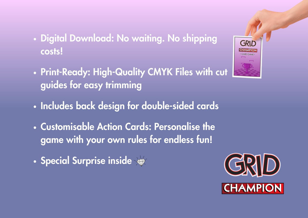 GRID Champion: F1 Card Game – Monopoly Deal-Style (Printable)