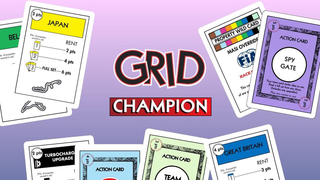 GRID Champion: F1 Card Game – Monopoly Deal-Style (Printable)